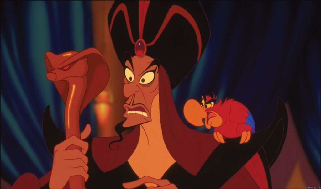 Jafar-Aladdin-Iago-Disney-Vilões
